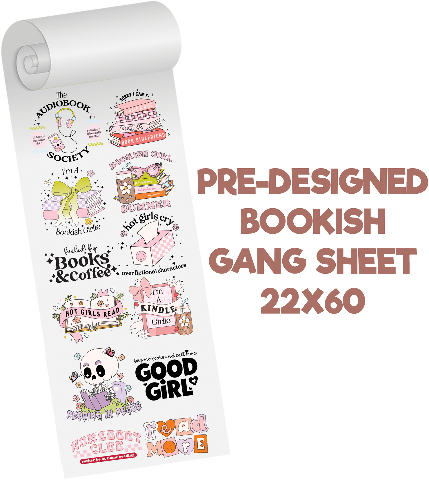Bookish Girlie Predesigned Gang Sheet
