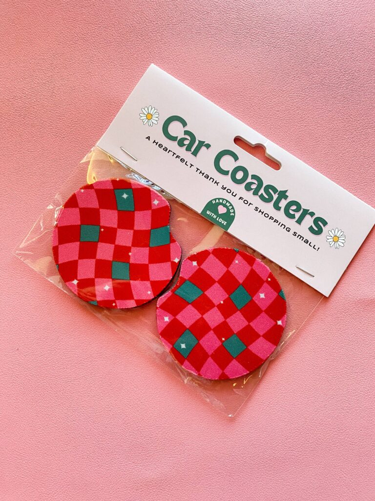 Christmas Vibes Car Coasters