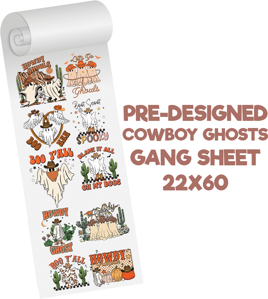 Cowboy Ghosts Predesigned Gang Sheet