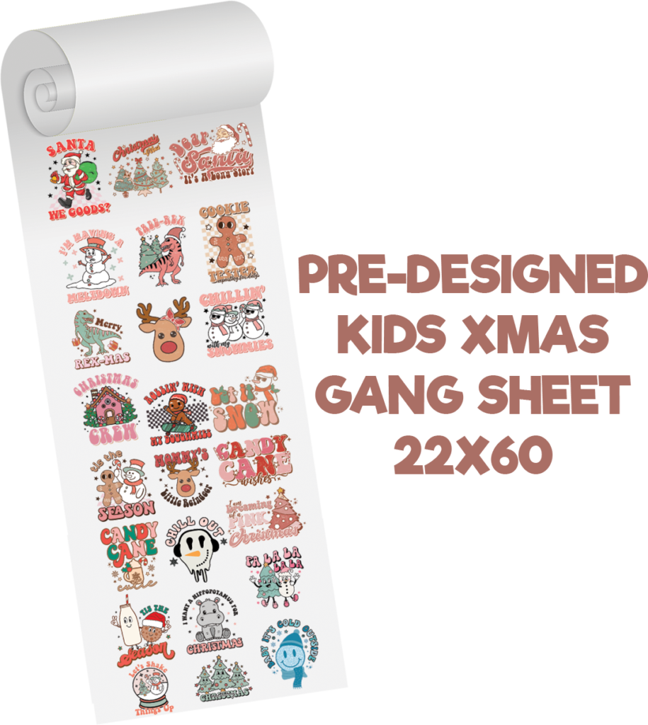 Kids Xmas Gang Sheet Predesigned Gang Sheet