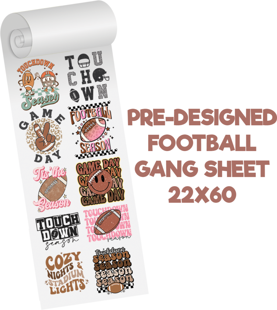 Football Gang Sheet Predesigned Gang Sheet