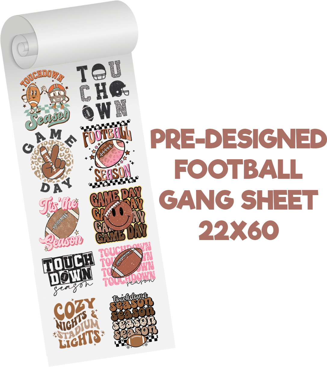 Football Gang Sheet Predesigned Gang Sheet