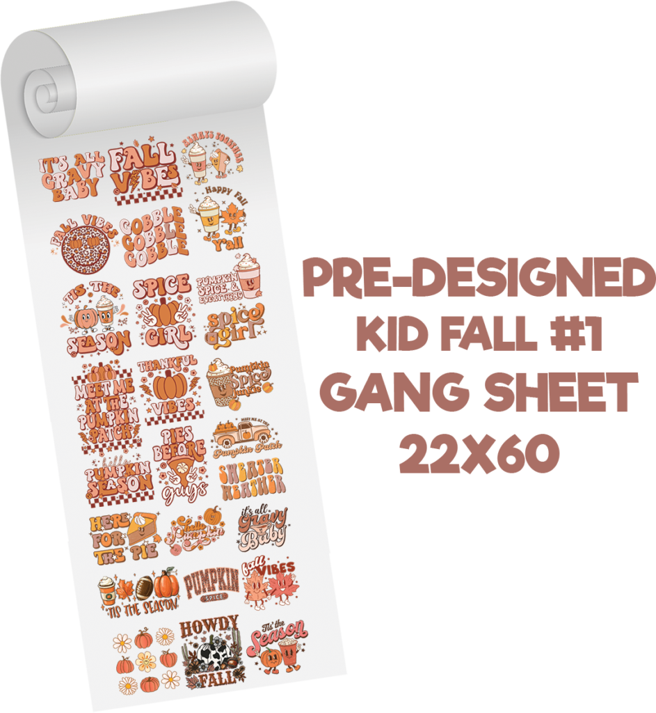 Toddler Fall #1 Predesigned Gang Sheet