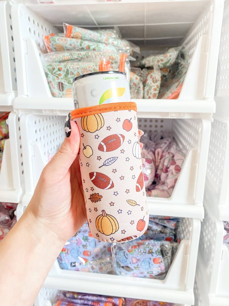 Fall Football Slim Can Sleeve