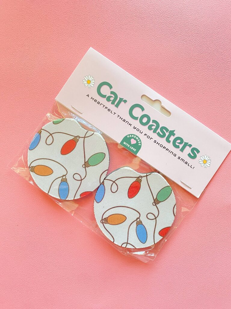 Christmas Lights Car Coasters