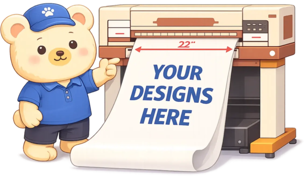Custom full-color DTF gang sheet ready-to-press heat transfer design