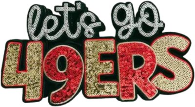 Let's Go Red & Gold Sequin Patch