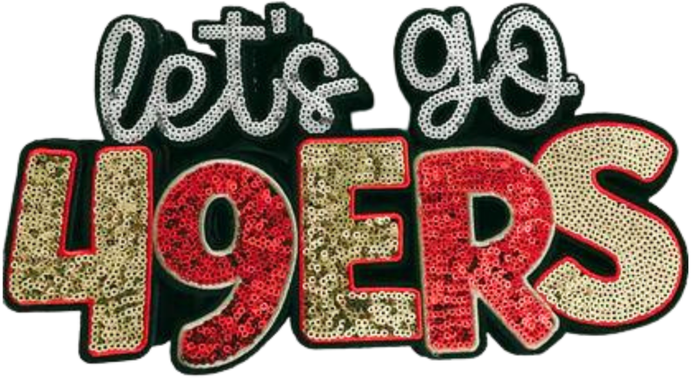 Let's Go Red & Gold Sequin Patch