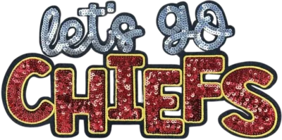 Let's Go Red & Yellow Sequin Patch