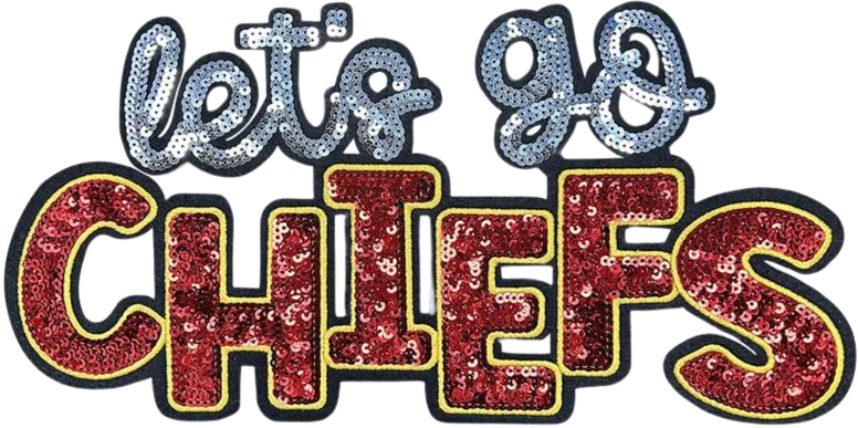 Let's Go Red & Yellow Sequin Patch
