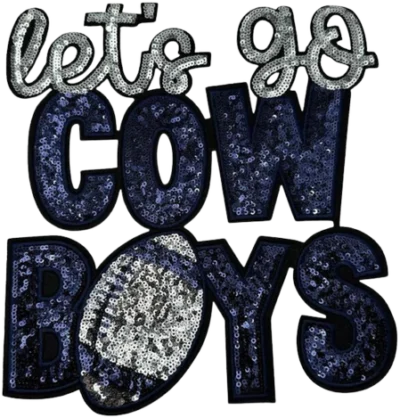 Let's Go Navy & Silver Sequin Patch