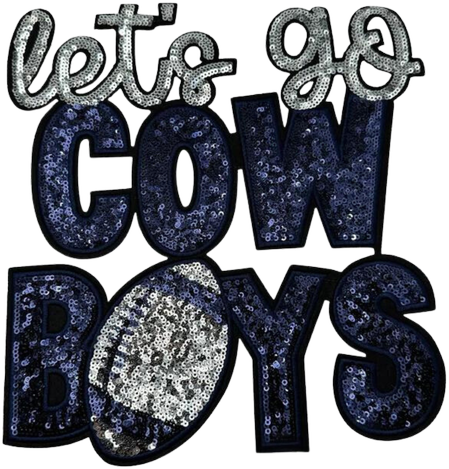 Let's Go Navy & Silver Sequin Patch