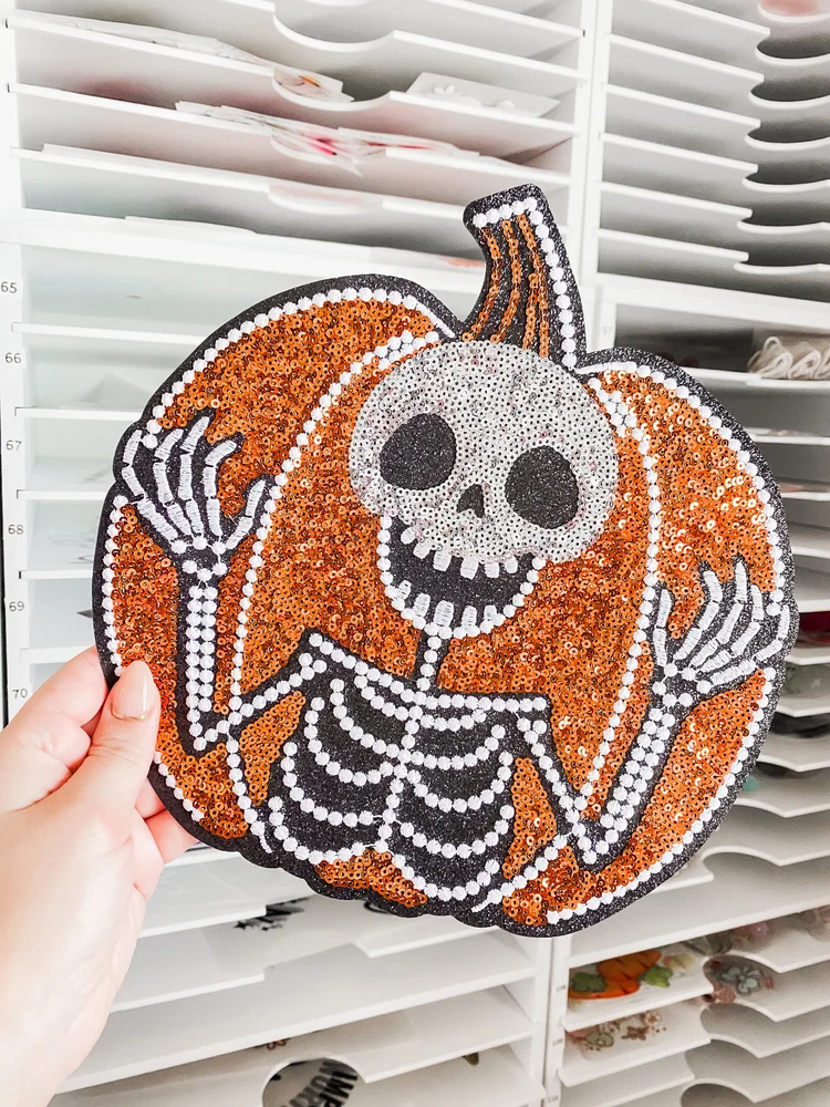 Sparkle Skeleton Pumpkin Patch