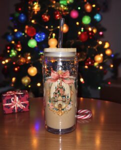 Festive Castle Cupwrap transfer, vintage photo