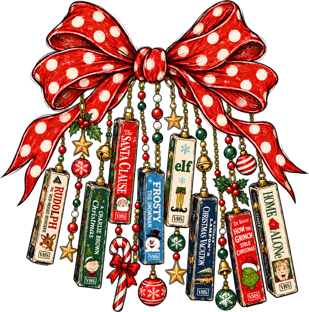 Retro Holiday VHS Wreath