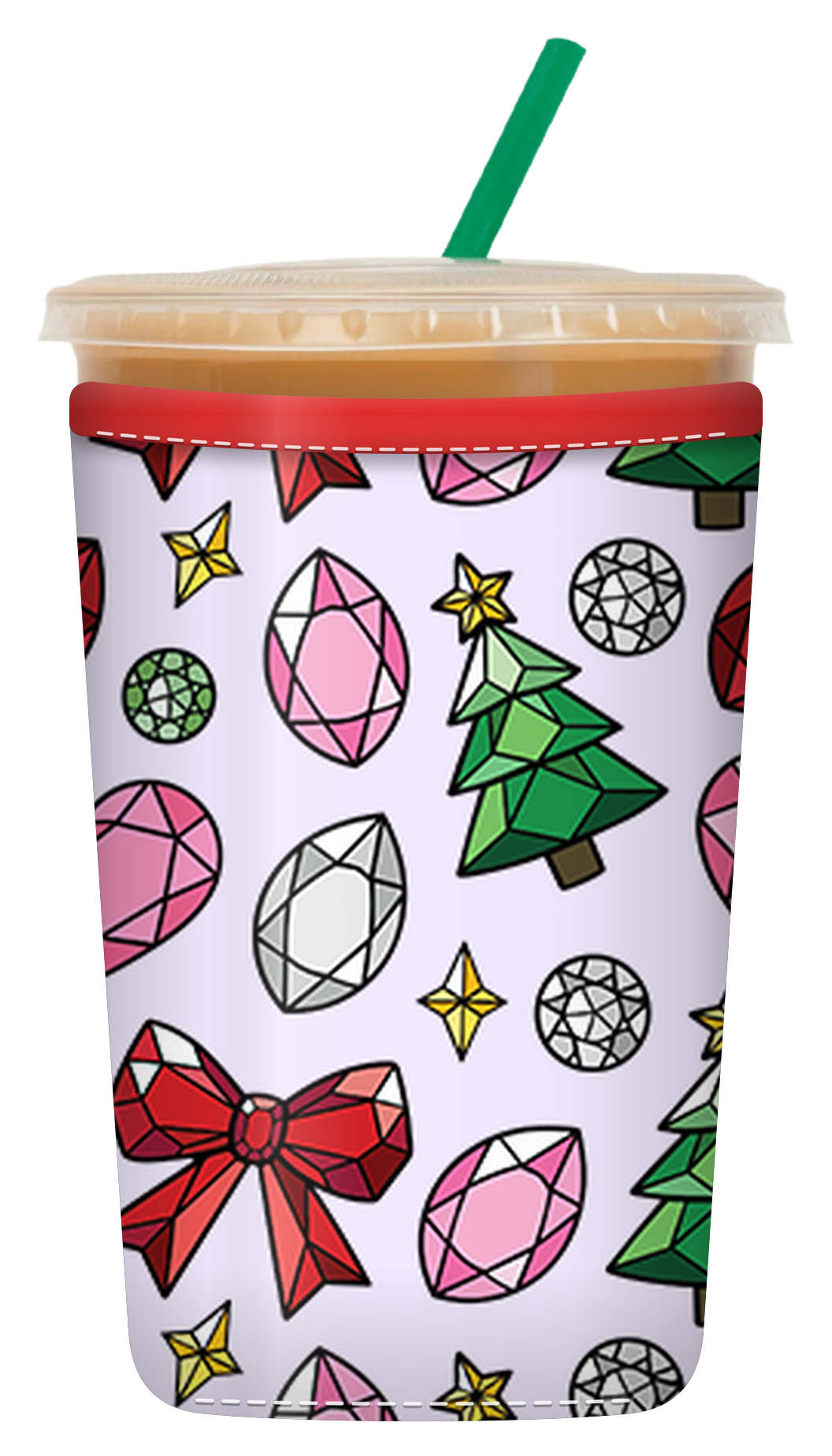 Festive Gem Sparkle Coozie, Medium (22-24oz) coozie, Medium Coozie