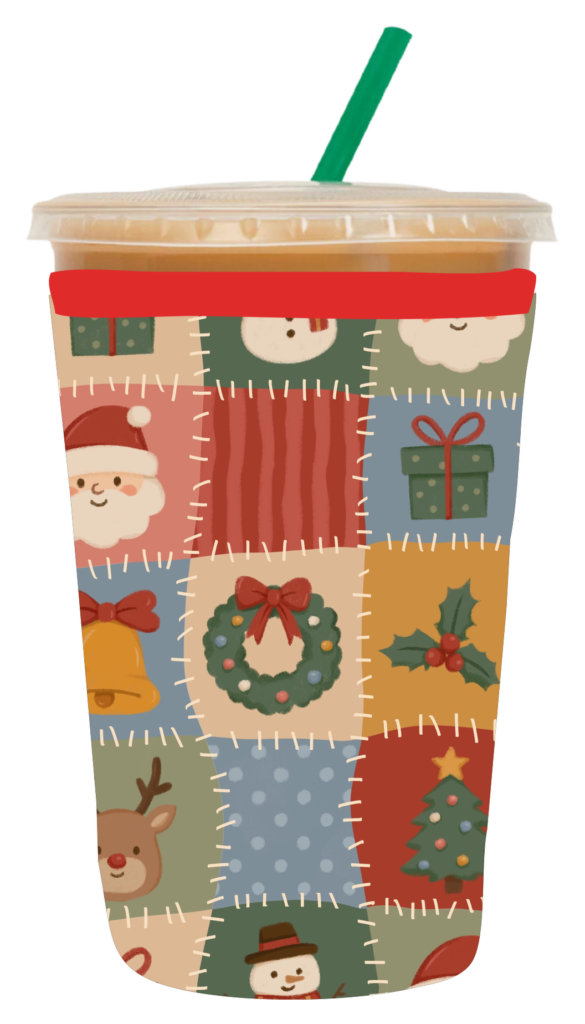 Festive Patchwork Coozie coozie, Medium Coozie