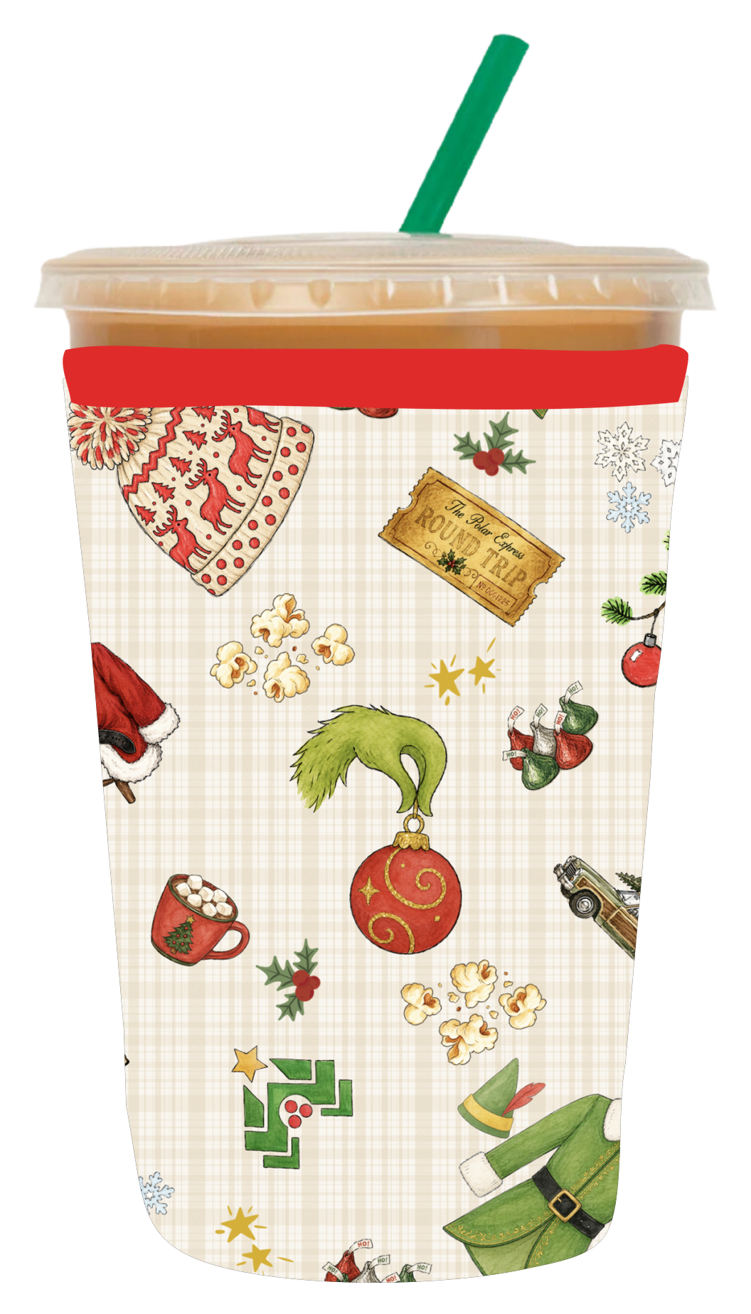 Vintage Christmas Cheer Coozie coozie, Medium Coozie